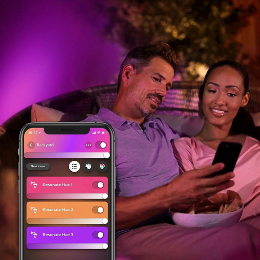 Зовнішній настінний світильник Philips Hue White і Color Ambiance Resonate Silver