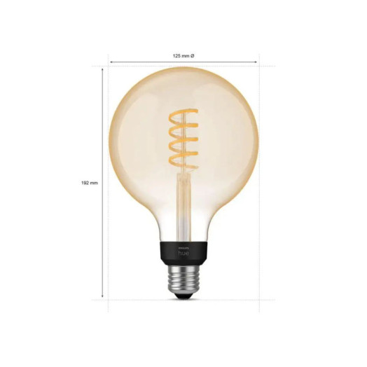 Philips Hue White Ambiance Filament Globe LED лампа G125 E27 1 шт.