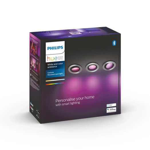 Точковий світильник Philips Hue White і Color Ambiance Centura, 3 шт., алюміній