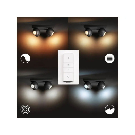 Philips Hue White Ambiance Buckram Spot Light 929003048301 Чорний