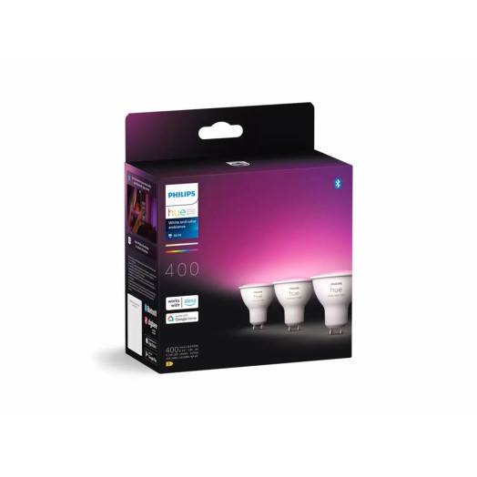 Philips Hue White and Colour Ambiance GU10 LED лампа 3шт.