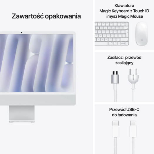 Apple iMac Retina 4.5K M4 8-ядерний 23.5" 16GB RAM 256GB SSD Silver
