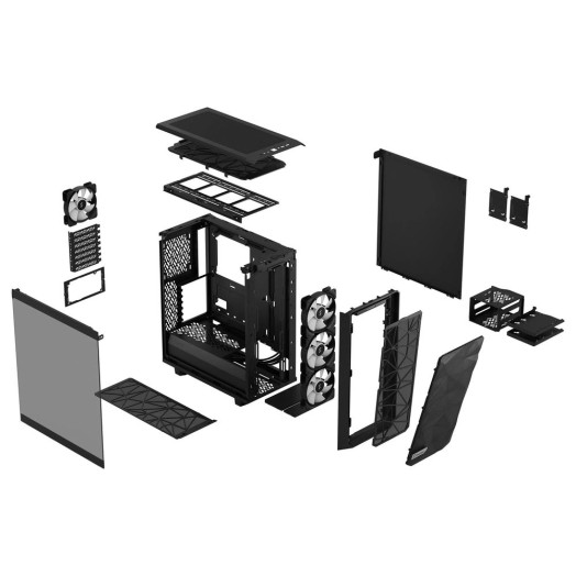 Чорний чохол Fractal Design Meshify 2 Compact RGB TG Light Tint
