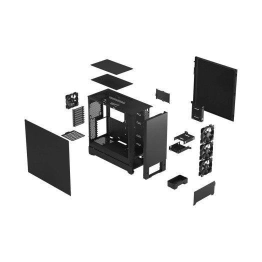 Тихий однотонний чорний чохол Fractal Design Pop XL