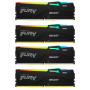 Пам'ять Kingston FURY Beast RGB DDR5 64 ГБ (4 x 16 ГБ) 5600 CL40 Black RAM