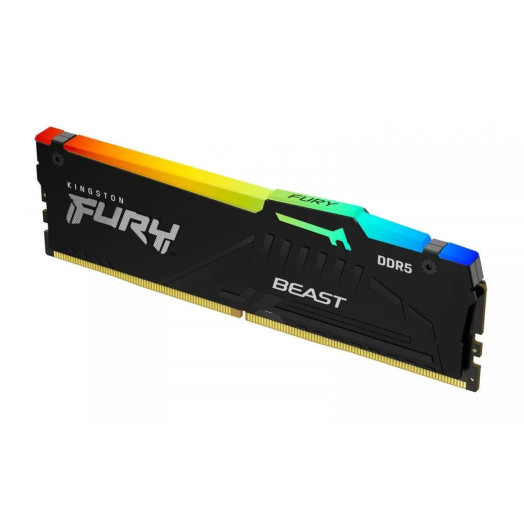 Пам'ять Kingston FURY Beast RGB DDR5 64 ГБ (4 x 16 ГБ) 5600 CL40 Black RAM