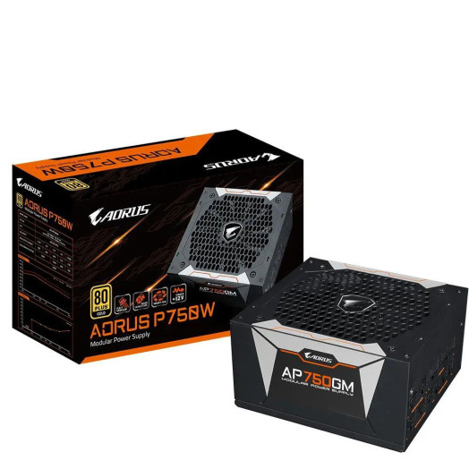 Модульний чорний блок живлення Gigabyte Aorus P750W 80+ Gold
