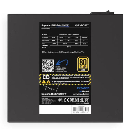 Блок живлення Endorfy Supremo FM5 650W 80+ Gold Black