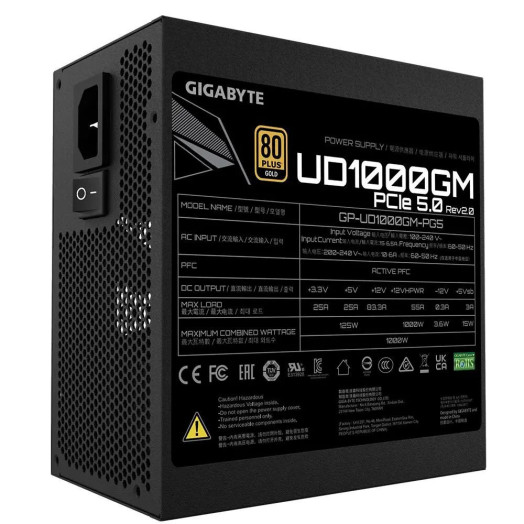 Блок живлення Gigabyte UD1000GM PG5 1000W 80+ Gold Black