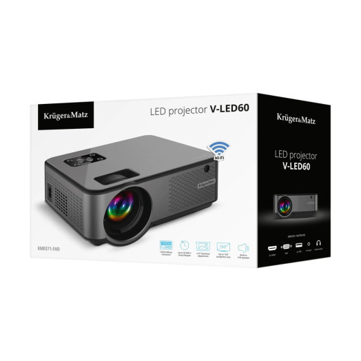 Світлодіодний проектор Kruger & Matz V-LED60 Full HD Wi-Fi Bluetooth