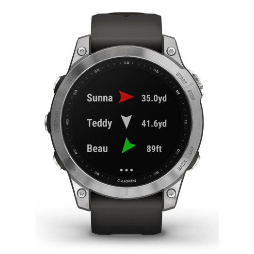 Розумний годинник Garmin Fenix 7 47 мм із GPS, сріблястий графіт