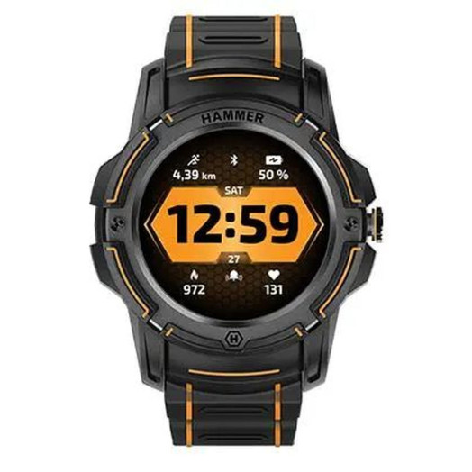 Смарт-годинник myPhone Hammer Watch PLUS 60mm GPS Black and Orange