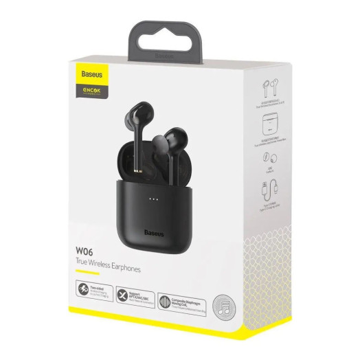 Бездротові навушники Baseus Encok W06 In-Ear Bluetooth 5.0 Black