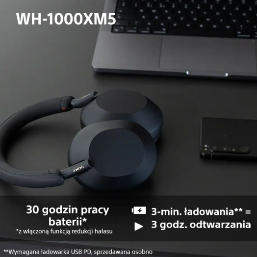 Бездротові навушники Sony WH-1000XM5 ANC On-Ear Bluetooth 5.2 Grey