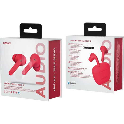 Бездротові навушники In-Ear DeFunc True Audio Bluetooth 5.3 Red