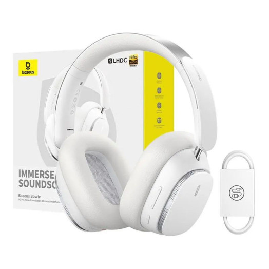 Бездротові навушники Baseus Bowie H1 PRO On-Ear Bluetooth 5.3 White
