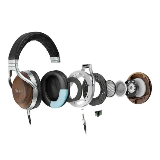 Накладні дротові навушники Denon AH-D7200 коричнево-сріблясті