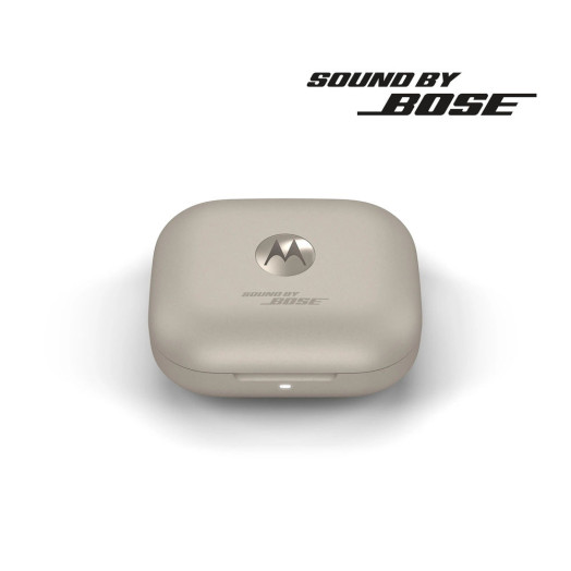 Звук бездротових навушників Motorola Moto Buds+ від BOSE In-ear Bluetooth світло-сірий