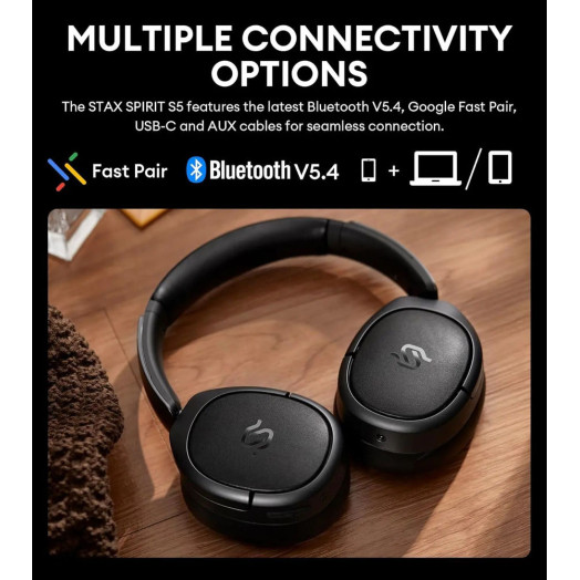 Бездротові навушники Edifier Stax Spirit S5 On-Ear Bluetooth 5.4 Black