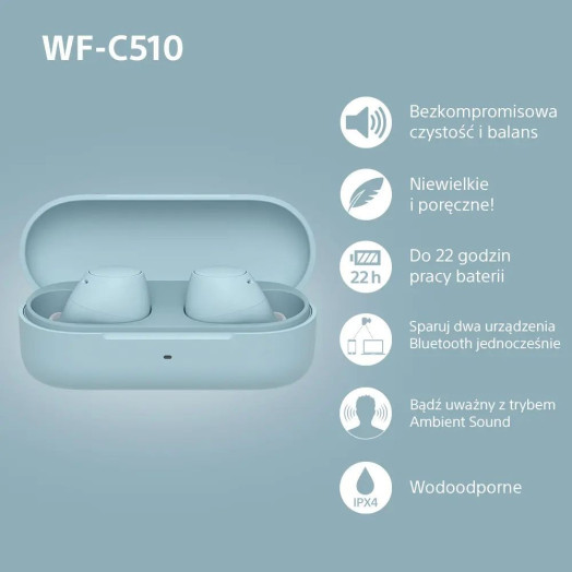 Бездротові навушники Sony WF-C510 In-Ear Bluetooth 5.3 Blue