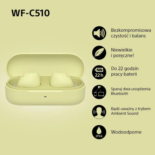 Бездротові навушники Sony WF-C510 In-Ear Bluetooth 5.3 Yellow