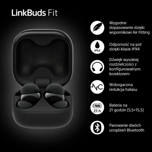 Бездротові навушники Sony LinkBuds Fit WF-LS910NB In-Ear Bluetooth 5.3 Black