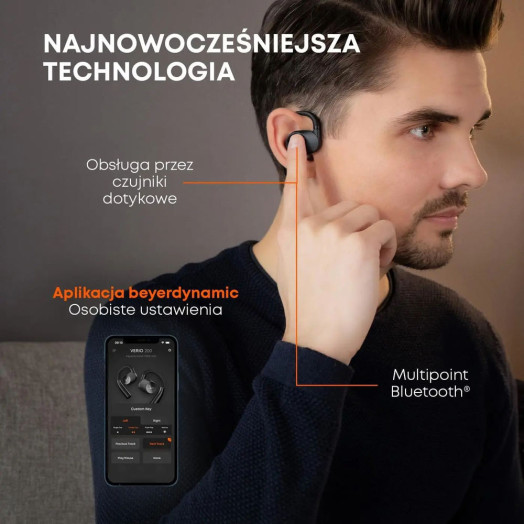 Бездротові навушники Beyerdynamic Verio 200 Air Conduction Bluetooth 5.3 Cream
