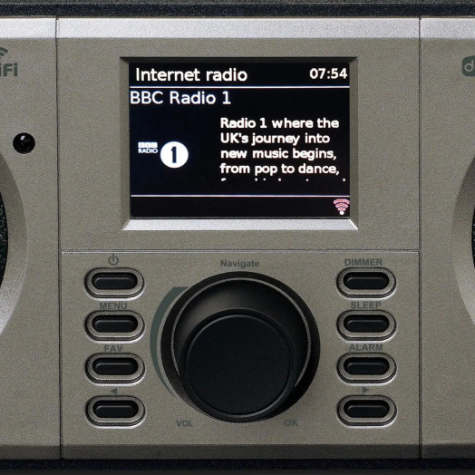 Радіоприймач Lenco DIR-141BK FM-радіо DAB+ Інтернет Bluetooth Чорно-сріблястий