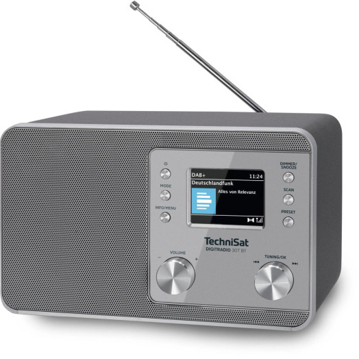 Радіоприймач TechniSat DigitRadio 307 BT FM DAB+ Bluetooth сріблястий