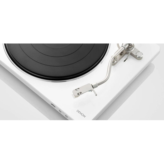 Попередній підсилювач Denon DP-450USB з ручним ремінним приводом, білий