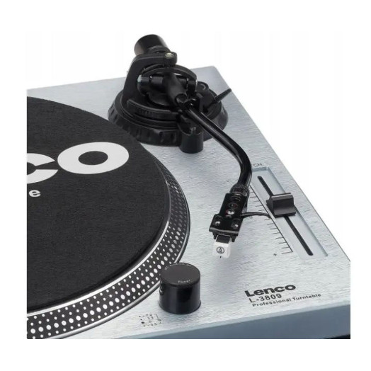 Ручний передпідсилювач з прямим приводом Lenco L-3809ME Turntable Silver