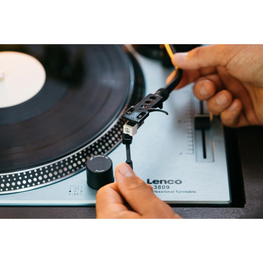 Ручний передпідсилювач з прямим приводом Lenco L-3809ME Turntable Silver