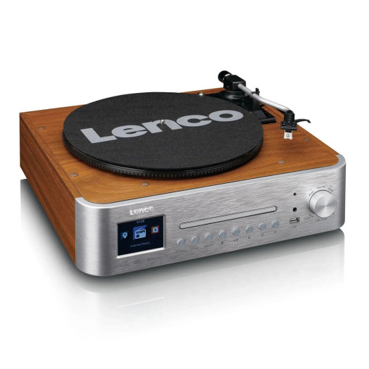 Lenco MC-660WDSI Програвач з ручним ремінним приводом Попередній підсилювач Wi-Fi Bluetooth Коричневий