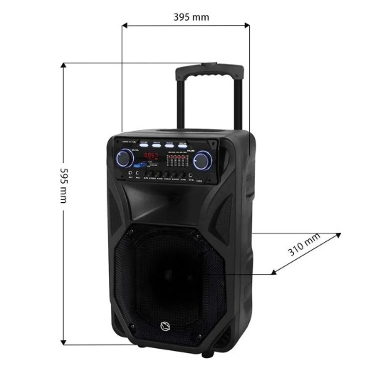Power Audio Manta SPK5021PRO FONOS 80W Bluetooth FM-радіо караоке мікрофон чорний