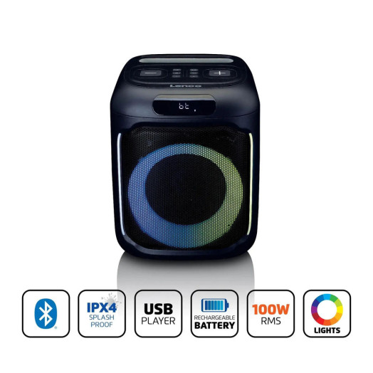 Power Audio Lenco PA-100BK 100W Bluetooth караоке мікрофон чорний