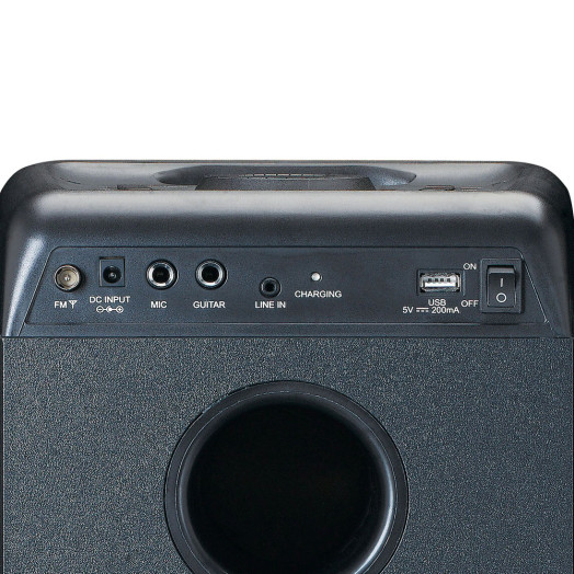 Power Audio Lenco PA-200BK 100W Bluetooth FM Радіо Караоке Мікрофон Чорний