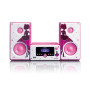 Lenco MC-020 10W FM Radio Tower White and Pink