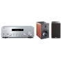 Yamaha R-N600A Silver Stereo, Indiana Line Note 260 X Walnut
