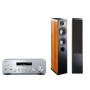 Yamaha R-N600A Silver Stereo, Indiana Line Note 550 X Walnut