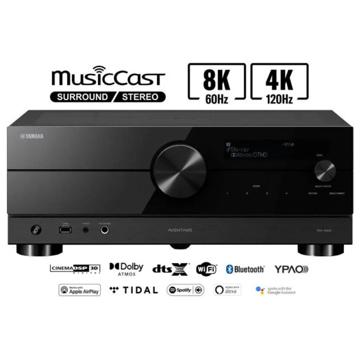 Yamaha MusicCast RX-A2A 7.2-канальний Dolby Atmos DTS X Wi-Fi Bluetooth AirPlay Чорний