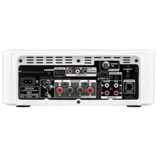 Denon CEOL RCDN-12 DAB приймач 2.1-канальний Wi-Fi Bluetooth AirPlay Білий