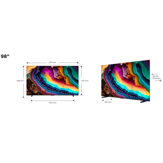TCL 98P745 98" LED 4K 144Hz Google TV Dolby Vision Dolby Atmos HDMI 2.1 DVB-T2