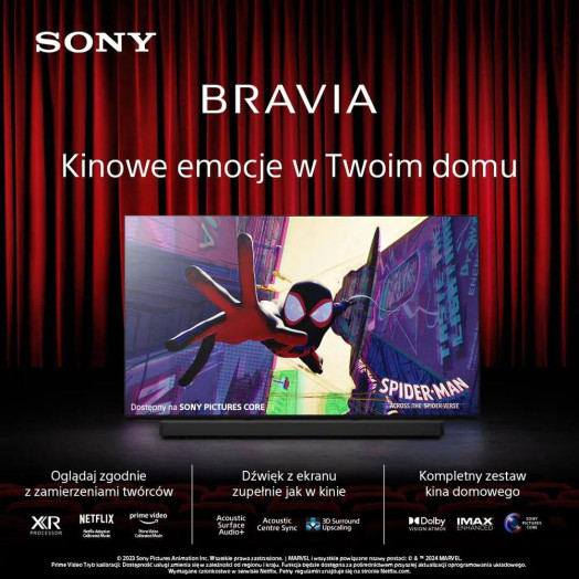 Sony BRAVIA 7 K-65XR70 65" QLED 4K Mini LED 120Hz Google TV Dolby Vision Dolby Atmos HDMI 2.1 DVB-T2