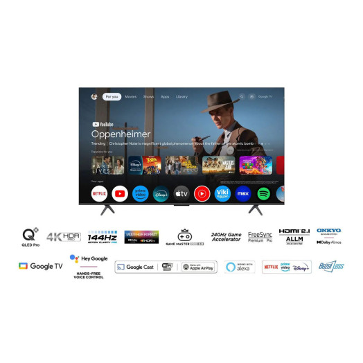 TCL 55C72B 55" QLED 4K 144 Гц Google TV Dolby Vision 2.1 ONKYO Dolby Atmos DTS X HDMI 2.1 DVB-T2