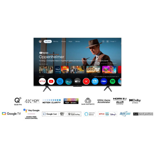 TCL 55T7B 55" QLED 4K Google TV Dolby Vision Dolby Atmos HDMI 2.1 DVB-T2