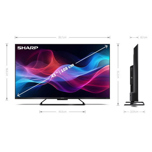 Sharp 43GR8765E 43" QLED 4K 144Hz Google TV Dolby Vision Dolby Atmos DTS X HDMI 2.1 DVB-T2