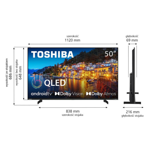 Toshiba 50QA5D63DG 50" QLED 4K Android TV Dolby Vision Dolby Atmos HDMI 2.1 DVB-T2